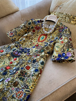 Retro Exquisite Rhinestone Beaded Luxury Dress