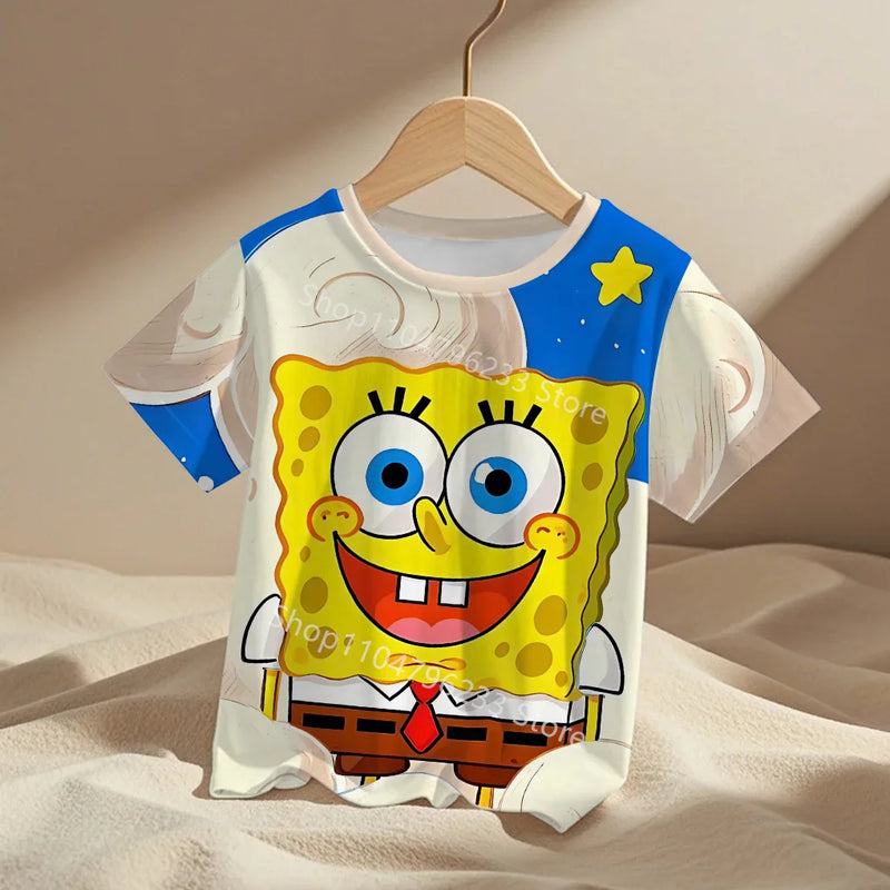 Cute cartoon SpongeBob Male T-Shirt Top