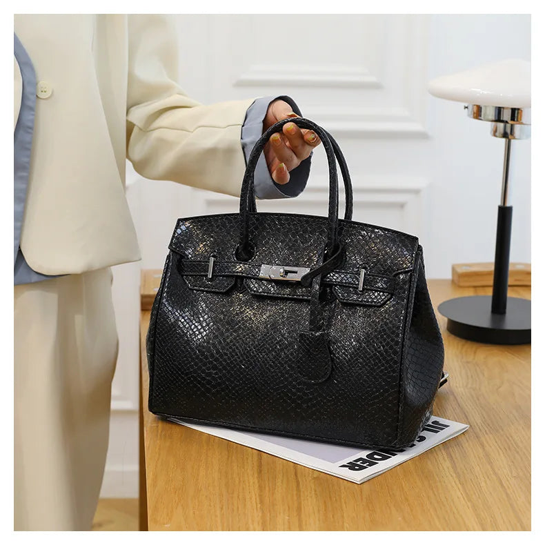 Snake Skin Pattern Hermès-Style Bag