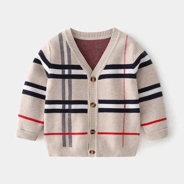 Warm Pullover Top Long Sleeve Plaid Sweater