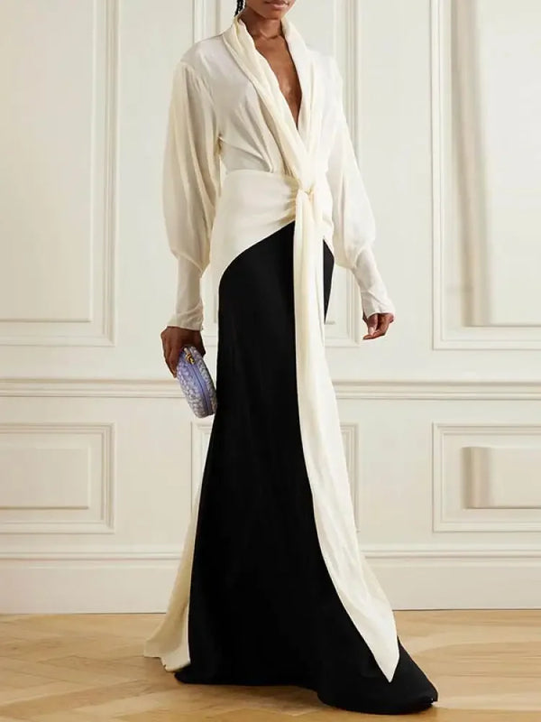Vintage Deep V-Neck Pleated Evening Dresses