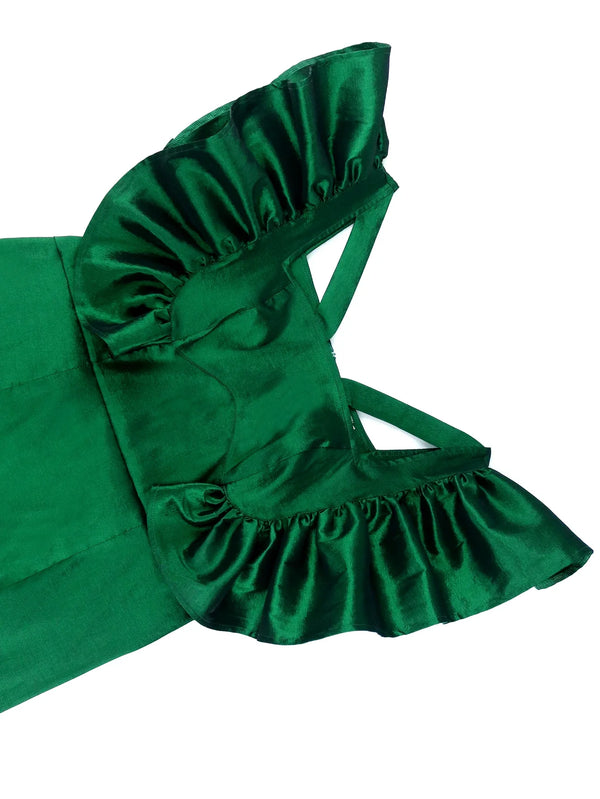 Shiny Green Shealth Dress  Sleevelss