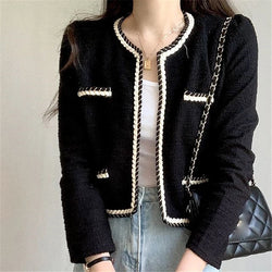 Chic Early Autumn Lace Trim Ort Coat