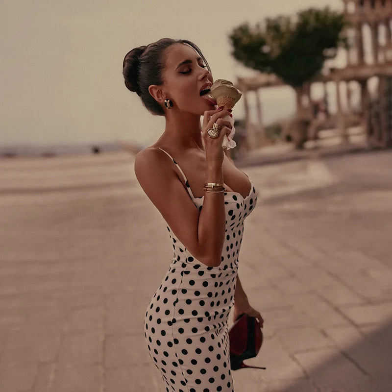 Sleeveless High Waist Slim Ruched Long Dress
