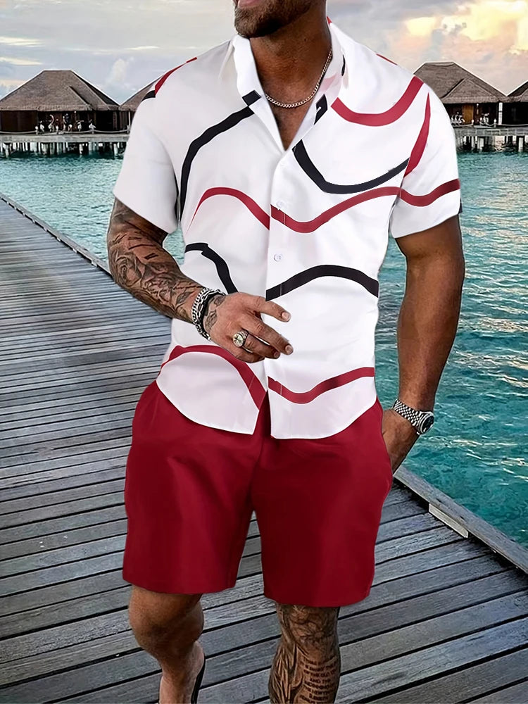 Everyday Short-sleeved Shirt And Sports Shorts Set
