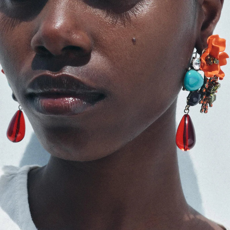 Elegant Colorful Resin Rhinestone Earrings