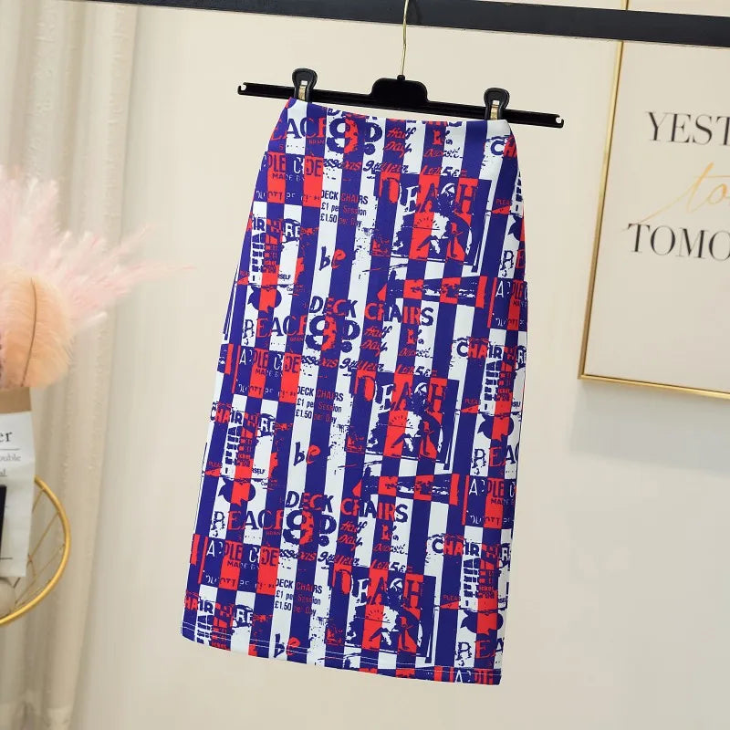 Vintage Flower Print Bodycon Pencil Skirt