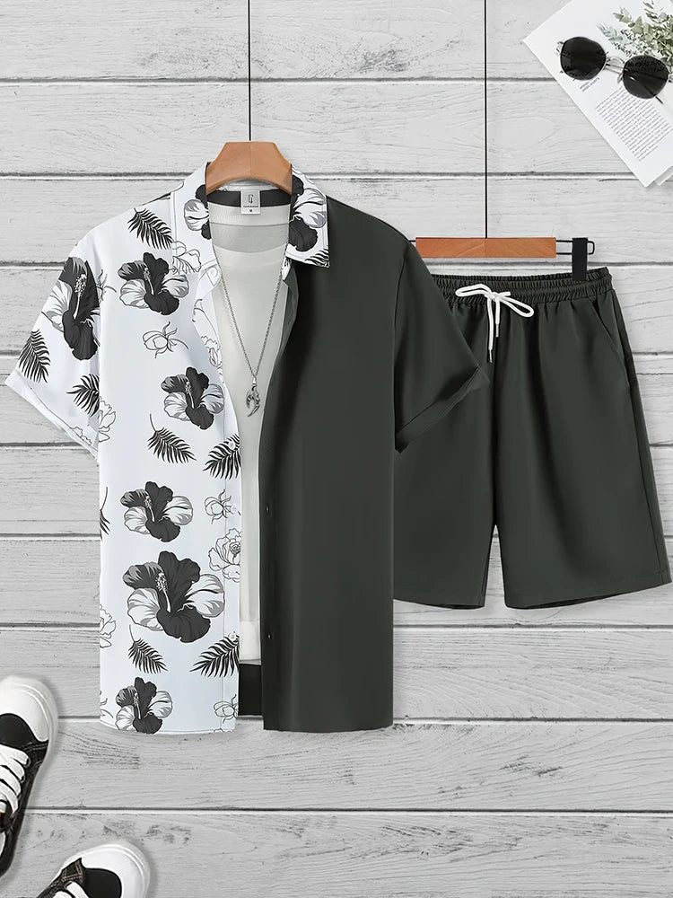 Everyday Short-sleeved Shirt And Sports Shorts Set
