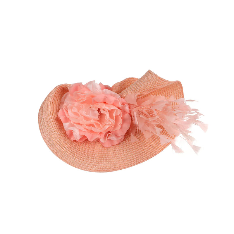 Braided Fascinator Hat With Feather Flower
