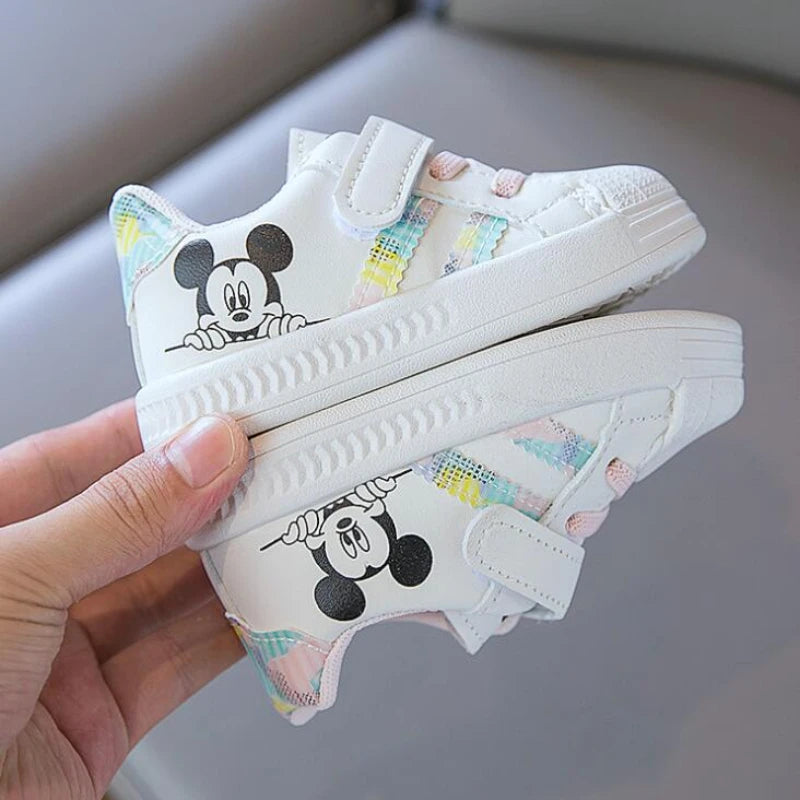 Disney White Casual Sneaker Mickey Mouse Kids Sports Shoes Toddler