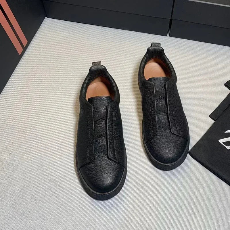 Top Layer Cow Leather Breathable Summer Shoes