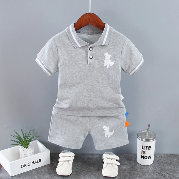 Summer Short Sleeve T Shirt and Shorts 2Pcs/Suit