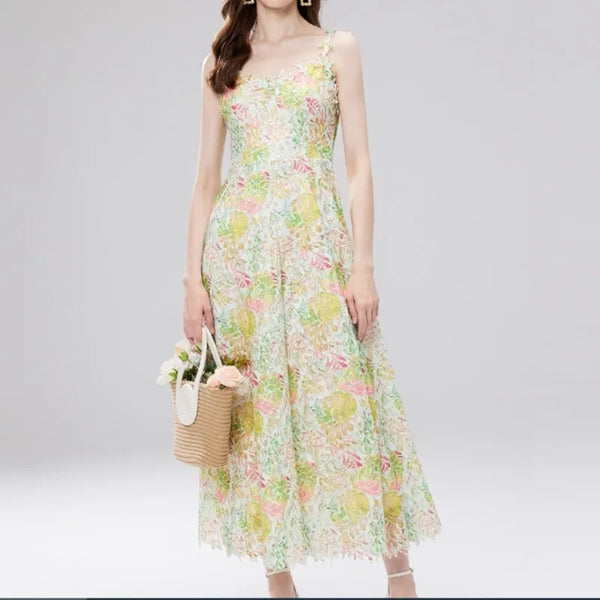Elegant Lace Casual Sleeveless Chic Straps Dress