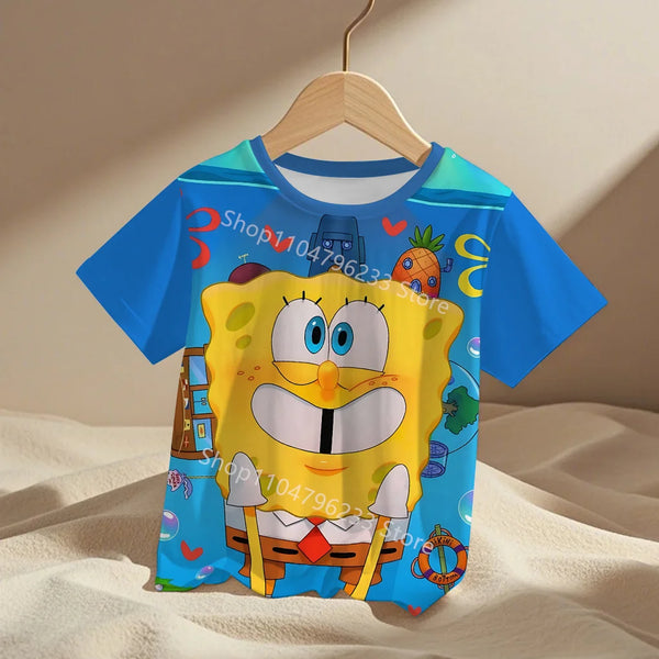Cute cartoon SpongeBob Male T-Shirt Top