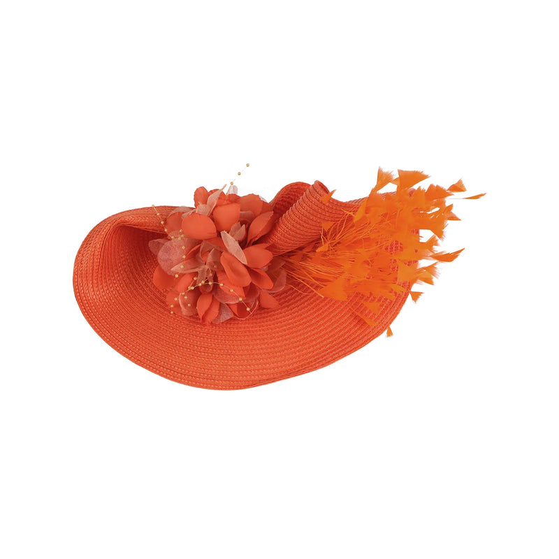 Braided Fascinator Hat With Feather Flower