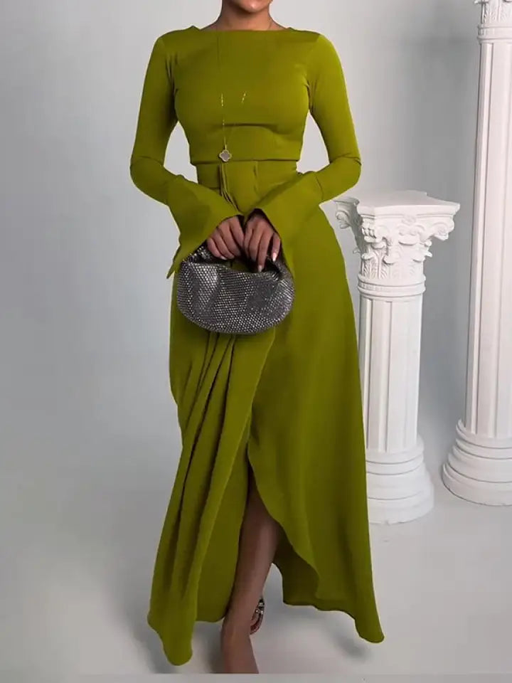 Elegant Evening Party Long Sleeves Gown