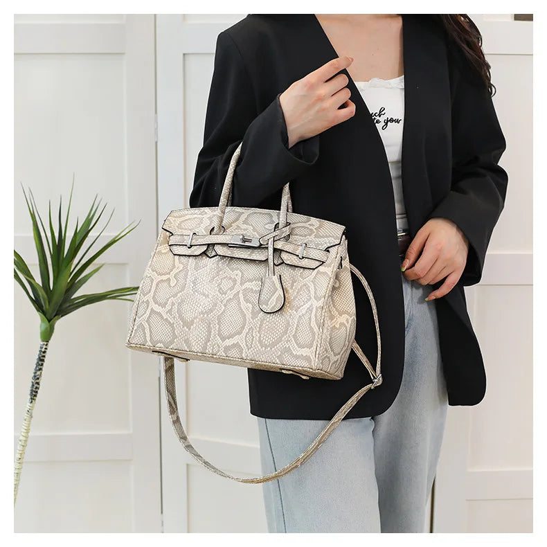 Snake Skin Pattern Hermès-Style Bag