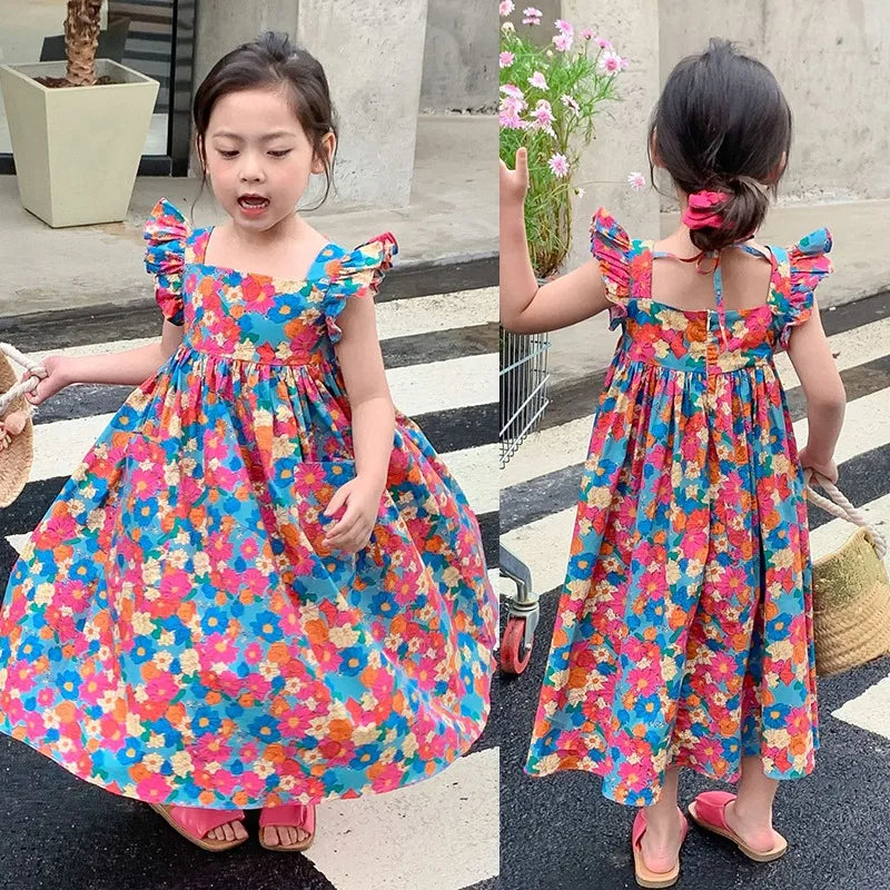 Square Neck Flying Sleeves Cute Princess Dress