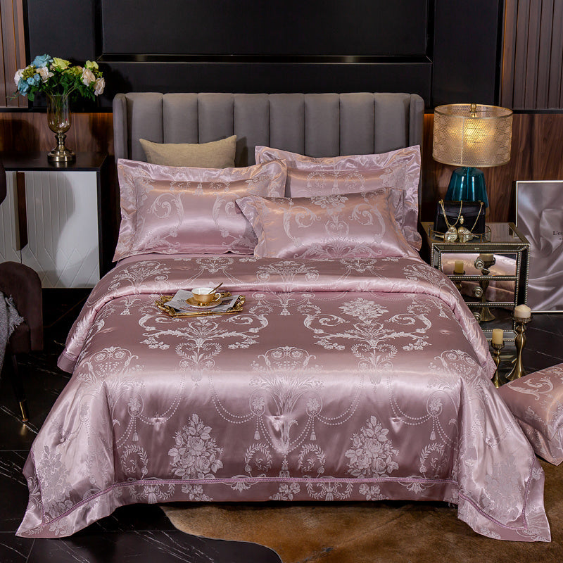 Ice Silk Jacquard Luxury High-end Linen And Cotton Bedding Set