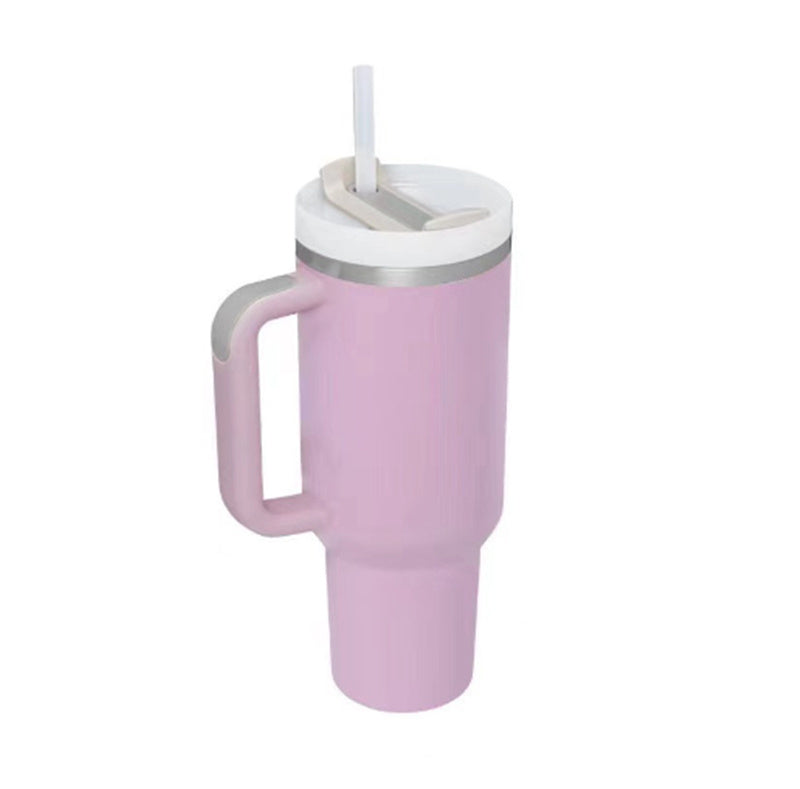 40 Oz Tumbler With Handle Straw Stainless Steel
