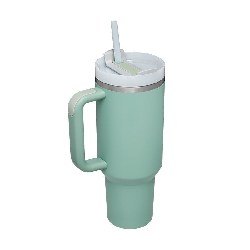 40 Oz Tumbler With Handle Straw Stainless Steel