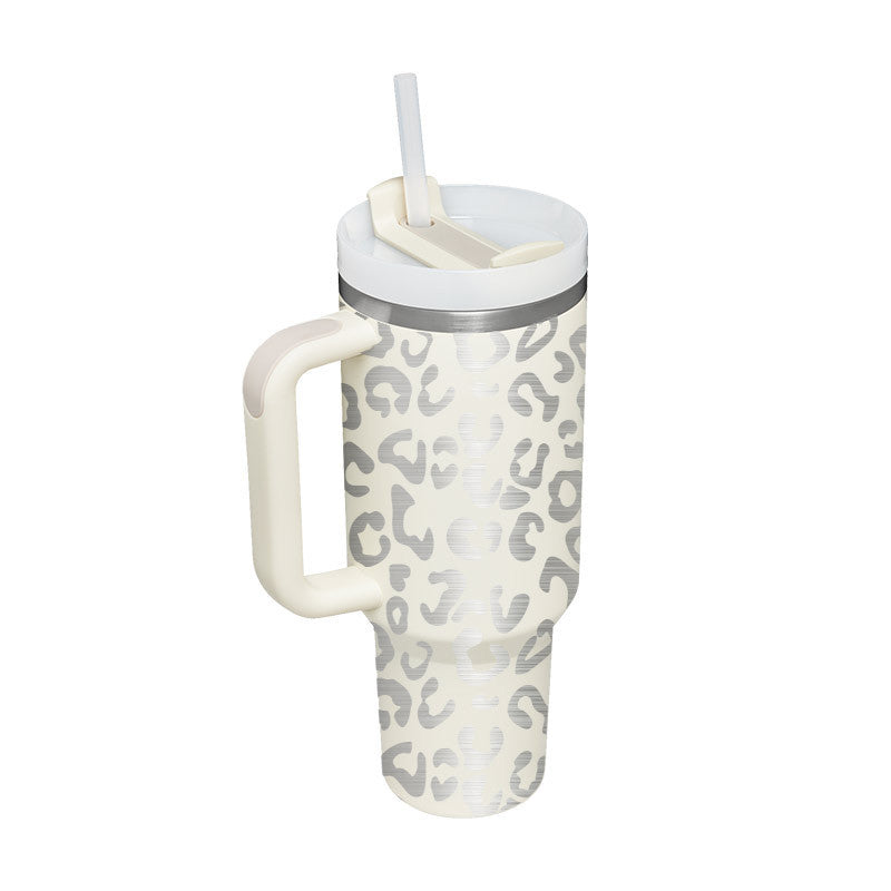 40 Oz Tumbler With Handle Straw Stainless Steel