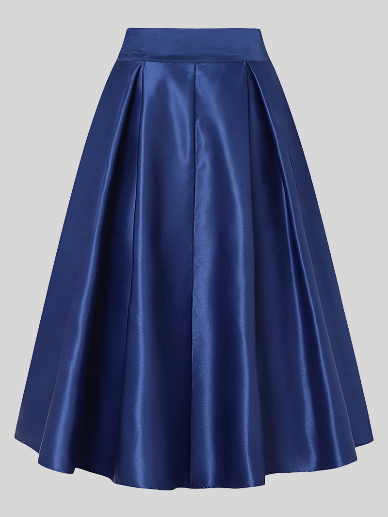 Vintage Solid Pleating Swing Jupe