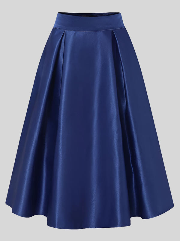 Vintage Solid Pleating Swing Jupe