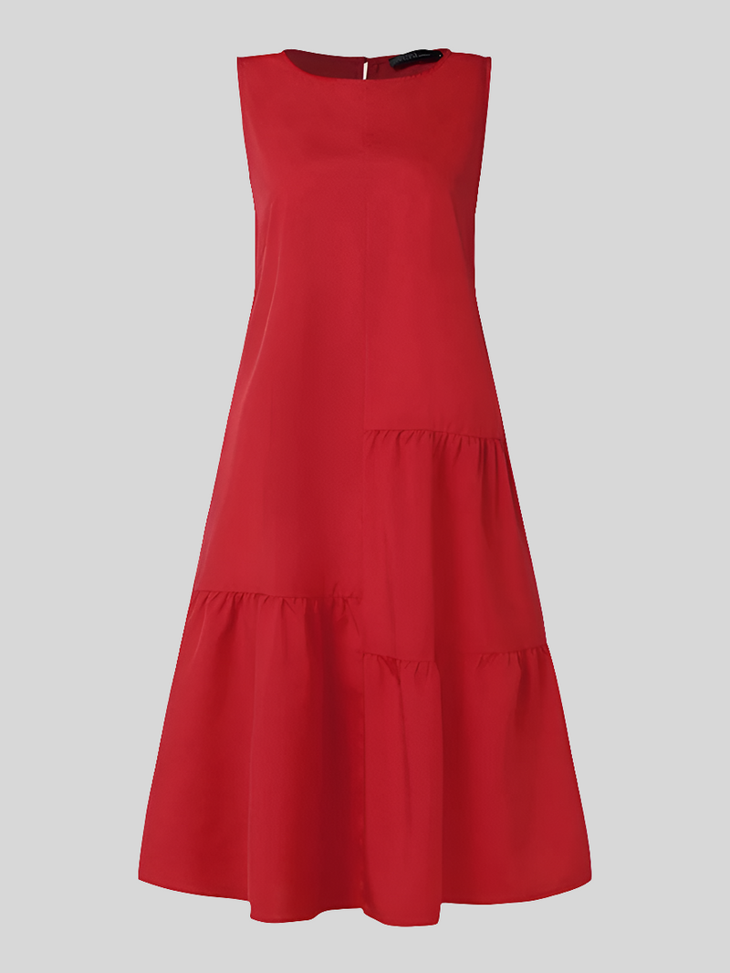 Summer Sleeveless Short Ruffled Hem Casual Dress