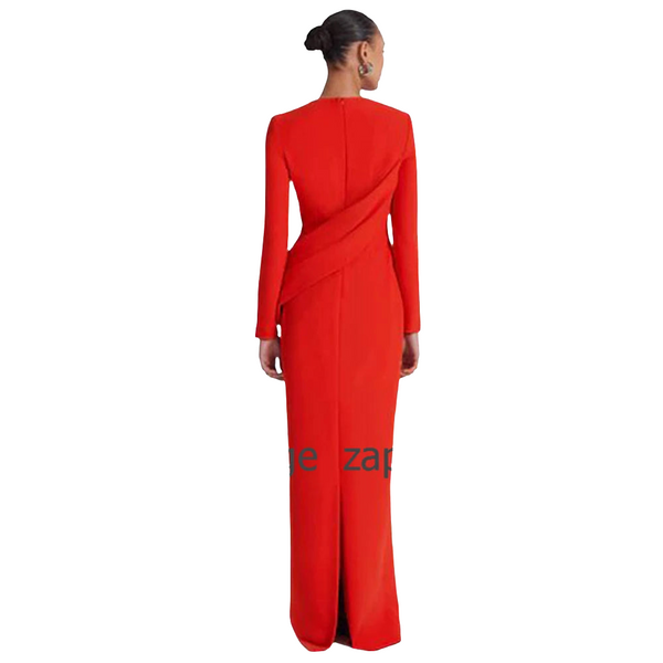 Sheath O-Neck Long Elegant Luxury Dress
