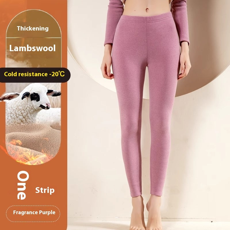 Warm Cashmere Leggings Winter Solid Slim Pants Trousers