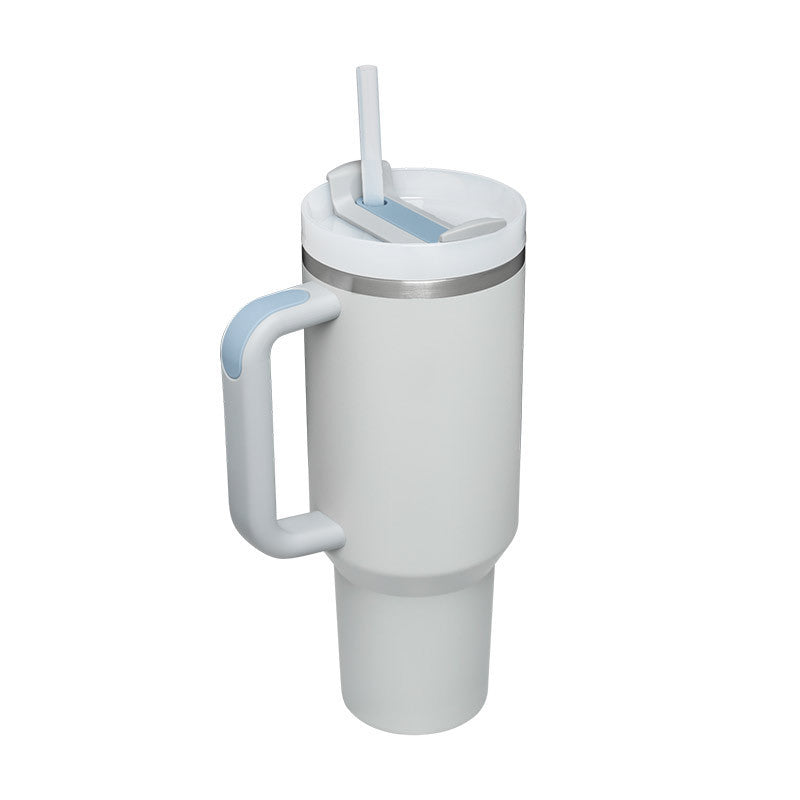 40 Oz Tumbler With Handle Straw Stainless Steel