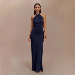 Sexy Sleeveless Slim Waist Halter Sheath Dress