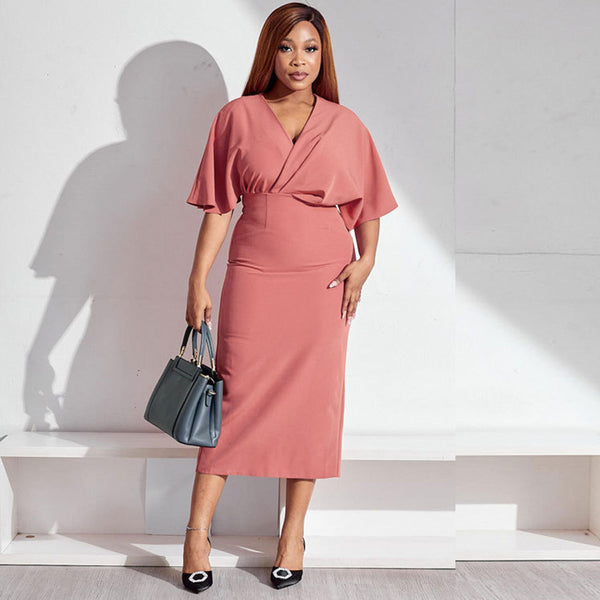 Camina Plus Size Solid Color Dress