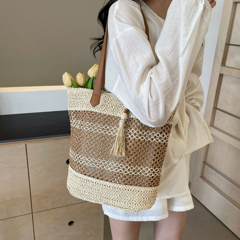 Straw Fashion Seaside Vacation Beach Bag