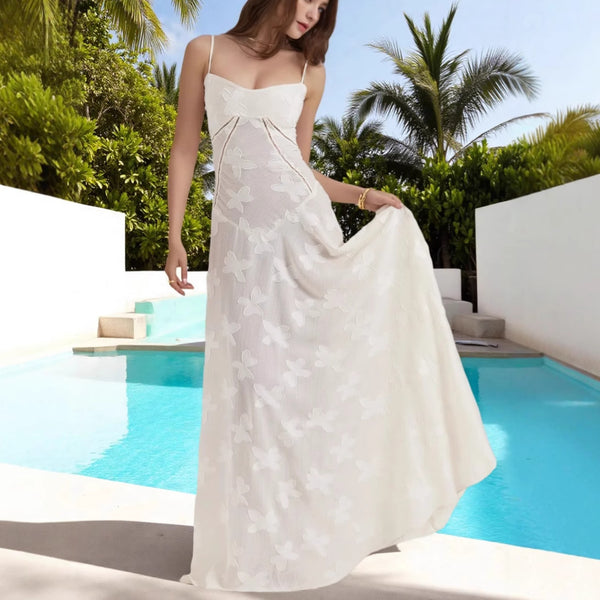 Slim-fit Suspender Skirt Floral Dress
