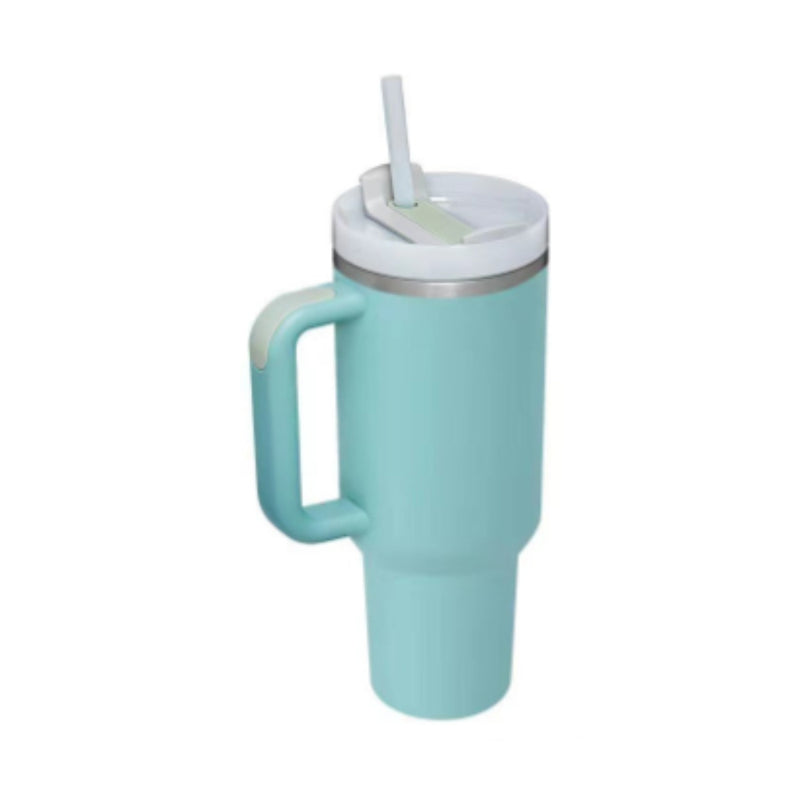 40 Oz Tumbler With Handle Straw Stainless Steel