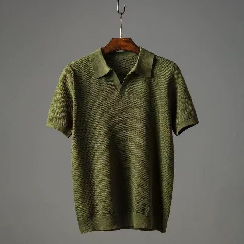 Solid Pineapple Seagull Casual Short Sleeve