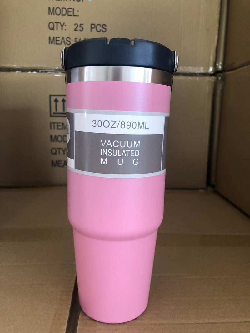 Stainless Steel Cup Travel Sports Water Bottle With Handle Cover