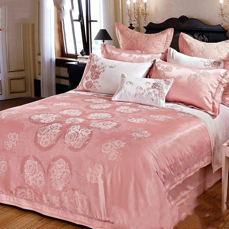Ice Silk Jacquard Luxury High-end Linen And Cotton Bedding Set