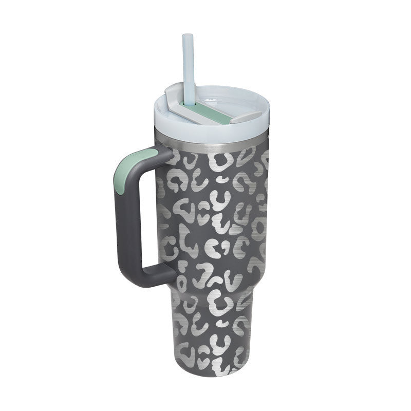 40 Oz Tumbler With Handle Straw Stainless Steel