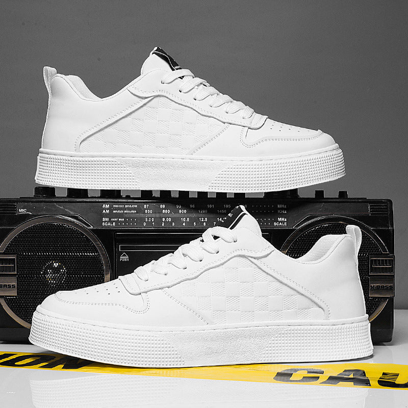 Casual Lace-up Sneakers Men Plaid Flats Shoes