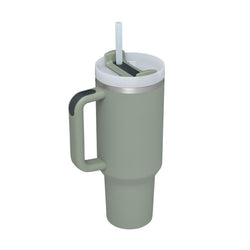 40 Oz Tumbler With Handle Straw Stainless Steel