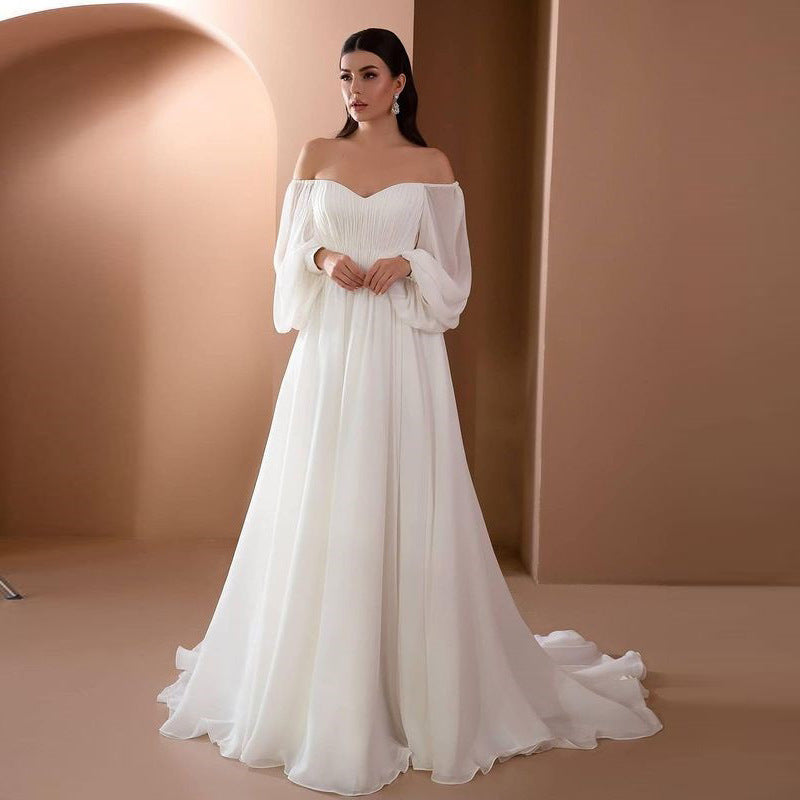 CAMINA Collar Slim Solid Long Dress