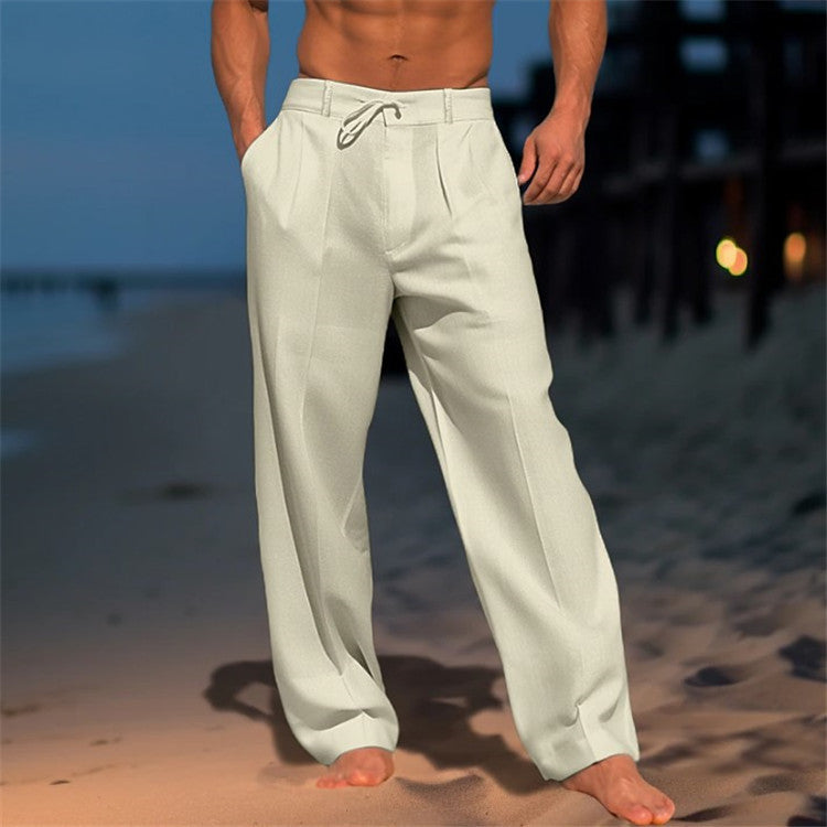 Casual Wide-Leg Straight Pants With Pockets