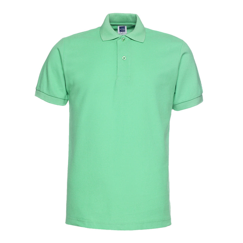 Solid Lapel Short Sleeve Polo Shir