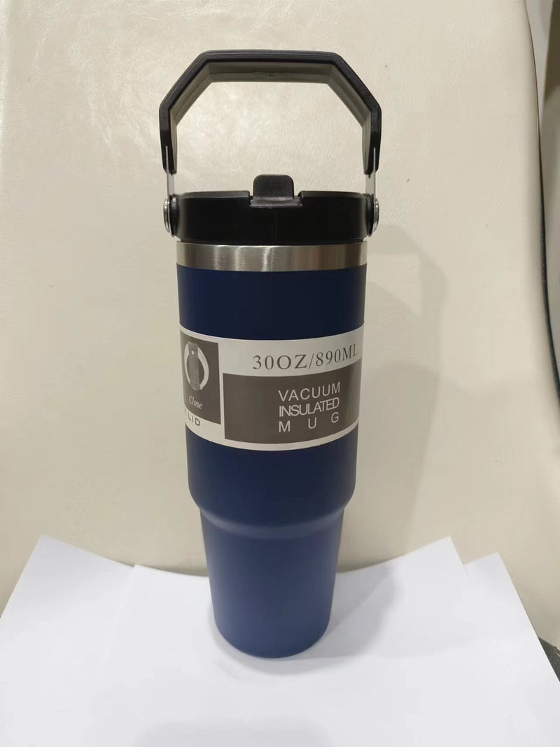 Stainless Steel Cup Travel Sports Water Bottle With Handle Cover
