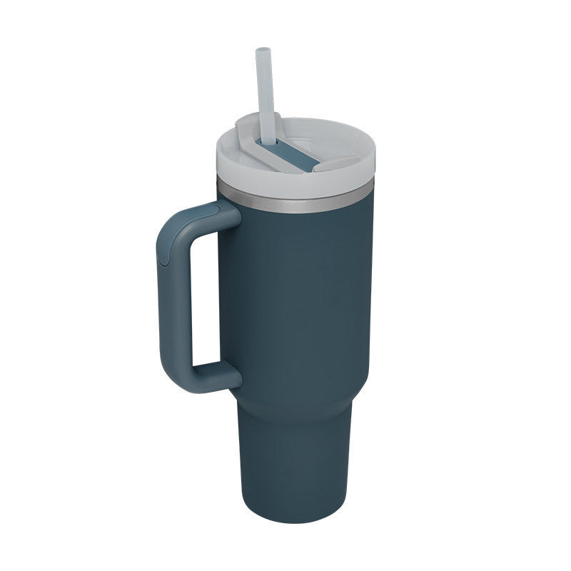 40 Oz Tumbler With Handle Straw Stainless Steel