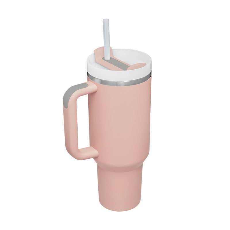 40 Oz Tumbler With Handle Straw Stainless Steel