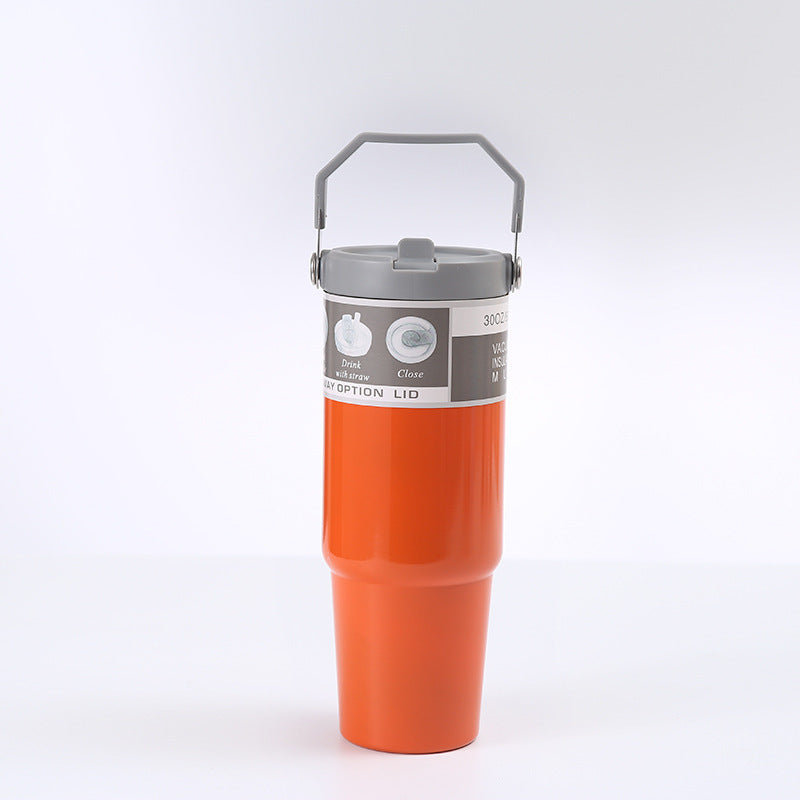 Stainless Steel Cup Travel Sports Water Bottle With Handle Cover